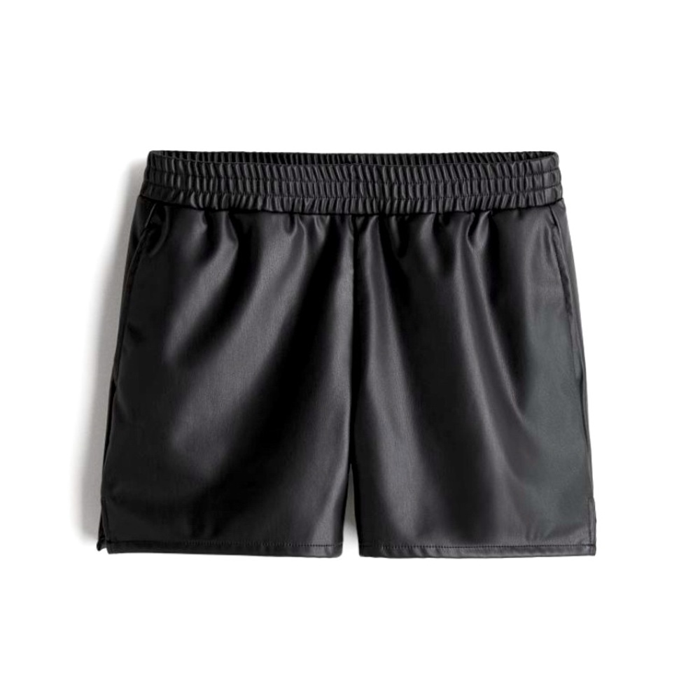 H&M mid rise vegan leather shorts size medium